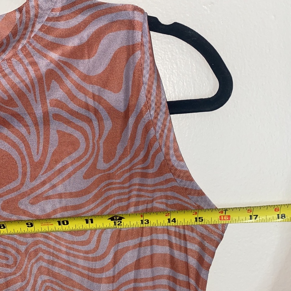 🐛Sheer Orange and Grey sleeveless bodysuit! - Picture 9 of 11